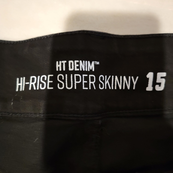 Black Skinny Jeans High Rise Size 15 - Picture 3 of 3